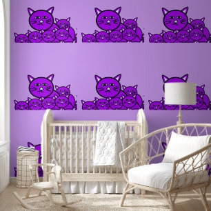 Papier peint Chats violets clair