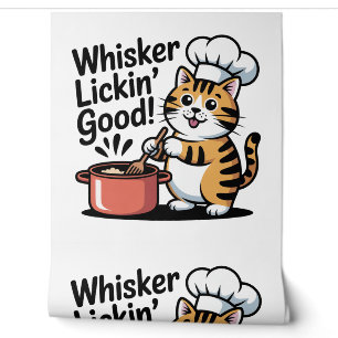 Papier Peint Chef Chat Motif Whimsical Cuisine Décor