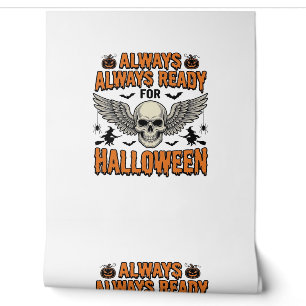 Papier Peint Chemise crâne Halloween Gravure vintage Citation d