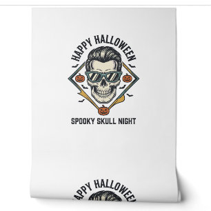 Papier Peint Chemise crâne Halloween Gravure vintage Graphique_