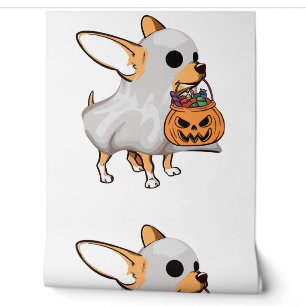 Papier Peint Chemise de Halloween Citrouille Fantôme Chihuahua