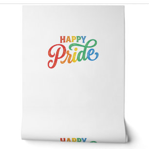 Papier Peint Chemise Happy Pride Vintage Rainbow Typography_1