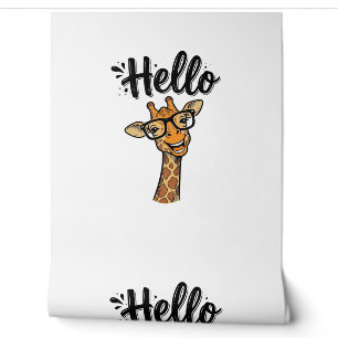 Papier Peint Chemise Hello Giraffe Gravure Vintage Animal Migno