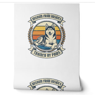 Papier Peint Chemise Husky Wisdom Gravure Vintage Conception Am