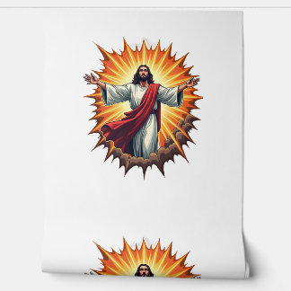 Papier Peint Chemise Jésus Victoire Éclat Gravure Vintage