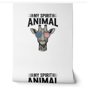 Papier Peint Chemise patriotique vintage girafe animal spiritue
