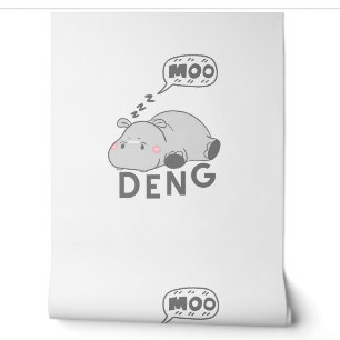 Papier Peint Chemise T-Shirt Mignonne Moo Deng Baby Nope Drôle
