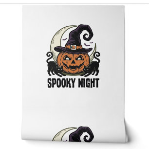 Papier Peint Chemise vintage Halloween Citrouille Chat Chapeau