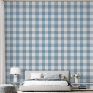 Papier Peint Chèque de Buffle bleu clair 6 po tendance