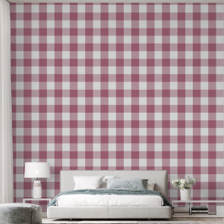 Papier Peint Chèque Rose de 6 po en tendance Buffalo rose