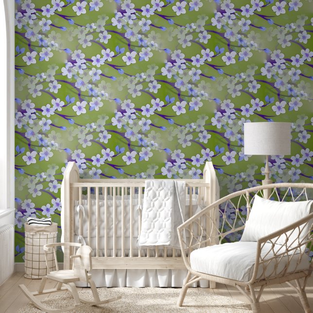 Papier Peint Cherry Blossom - Sakura sans couture motif 2 (Enfants)