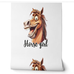 Papier Peint Cheval Fille Drôle Cheval