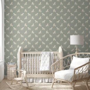 Papier Peint Chevaux gris vert