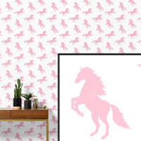 Chevaux roses en blanc