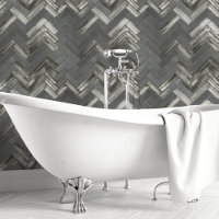 Chevron et Herringbone métallisé gris foncé