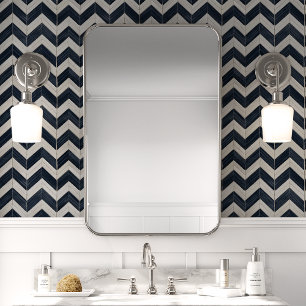 Papier peint Chevron Navy et Crème