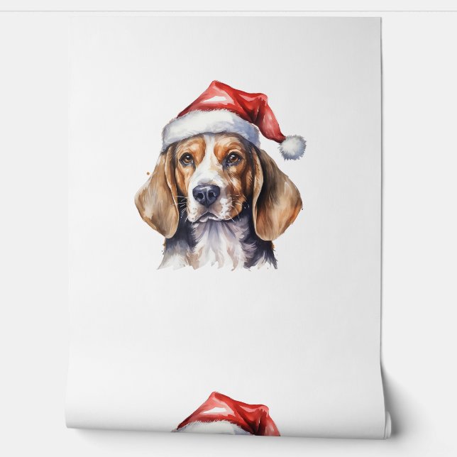 Papier Peint Chien de Noël beagle (Déroulement)