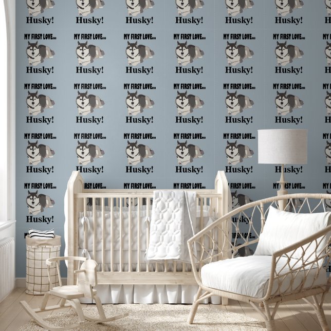 Papier Peint Chien de Sibérie Husky Pot et Sibérien Husky (Enfants)
