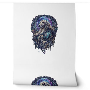 Papier Peint Chien Lune Cristal Forêt Enchantée_1