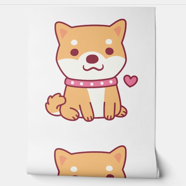 Papier Peint Chien mignon Shiba Inu (Déroulement)