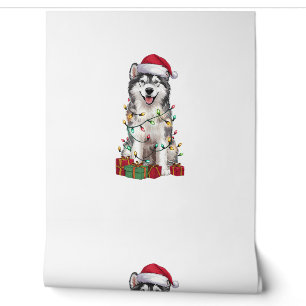 Papier Peint Chien Water Spaniel Irlandais Chapeau de Père Noël