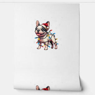 Papier Peint Chiens de Noël Français Drôle Lumières de chapeau 