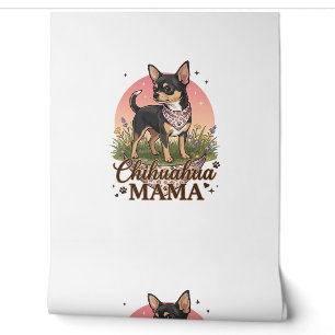 Papier Peint Chihuahua Mama Chien Bandana Floral Rose_1