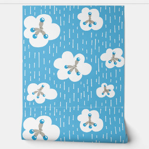 Papier Peint Chimie Classe Molécules Bleues Science Geek