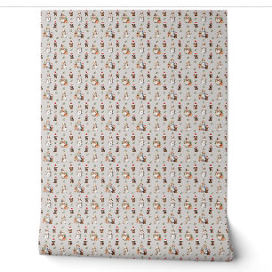 Papier Peint Chiots de Dachshund : Chapeaux de Père Noël, Holly