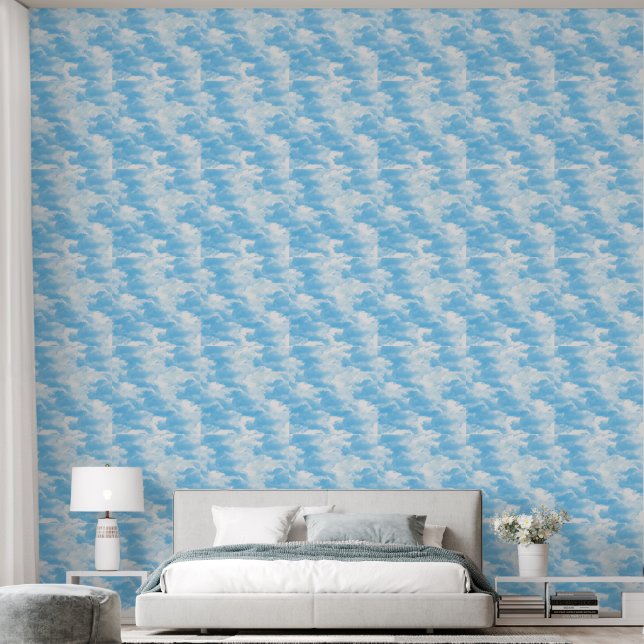 Papier Peint Ciel bleu nuages (Chambre à coucher)