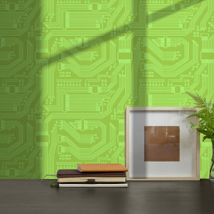 Papier Peint Circuit Board Motif Lime Green ID245