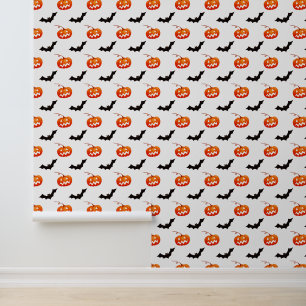 Papier Peint Citrouilles et chauves-souris d'Halloween, Trou ou