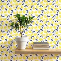 Citrus Citron Méditerranée Jaune Aquarelle blanche