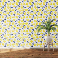 Citrus Citron Méditerranée Jaune Aquarelle blanche