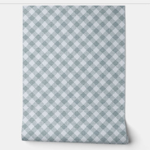 Papier Peint Classic Buffalo Check Plaid Dusty Blue n White