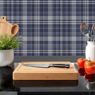 Papier Peint Classic Check Plaid Marine bleu et ardoise