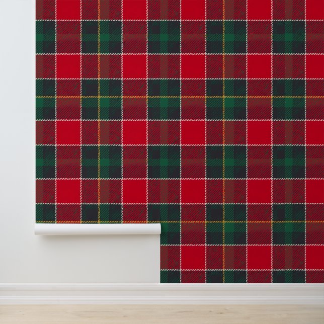 Papier Peint Classic Red Scottish Plaid (Application)