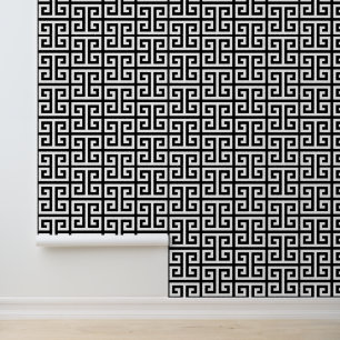 Papier Peint Clé grecque noir et blanc