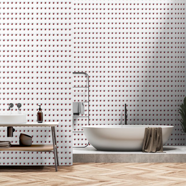 Papier Peint Coccinelle (Salle de bain)