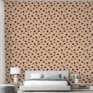 Papier Peint Coccinelles et Champignons Rouges