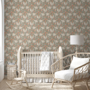 Papier Peint Cockatoo et Grenade en beige gris