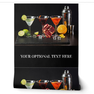 Papier Peint Cocktails texte personnalisés