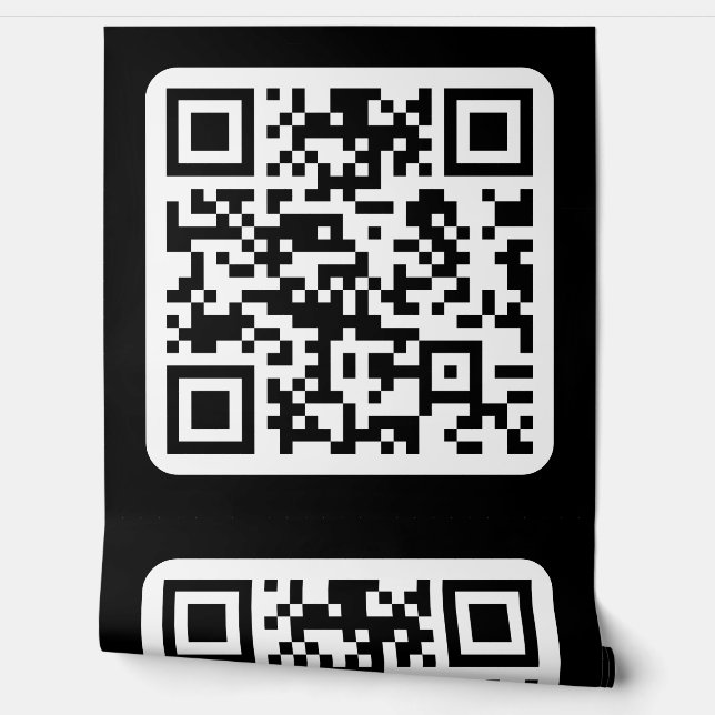 Papier Peint Code QR moderne modifiable | Blanc noir ou toute c (Déroulement)