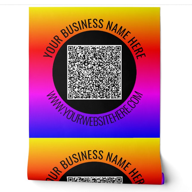 Papier Peint Code QR personnalisé Texte personnalisé Votre entr (Déroulement)