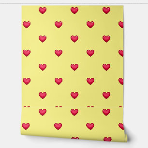 Papier Peint Coeur rouge jaune Peel et bâton Moderne