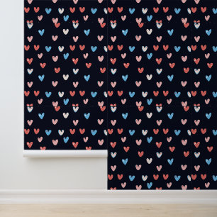 Papier Peint Coeurs colorés mignons sur Arrière - plan foncé