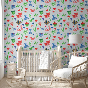 Papier Peint Coeurs Crayon