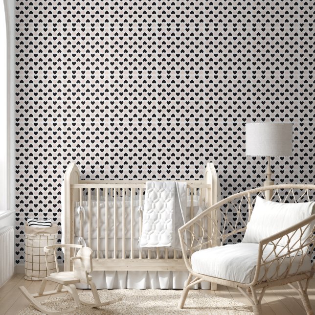 Papier Peint Coeurs d'amour rose moderne Coeurs Motif Nursery (Enfants)