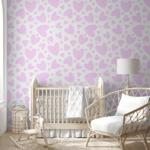 Papier Peint Coeurs d'amour roses   Cute Baby Nursery Et Salle 
