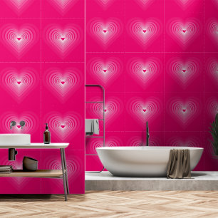 Papier Peint Coeurs romantiques roses